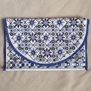 Embroidered Crossbody Clutch